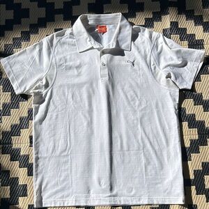 Puma Cool Cell White Performance Polo Shirt w/back shoulder graphic